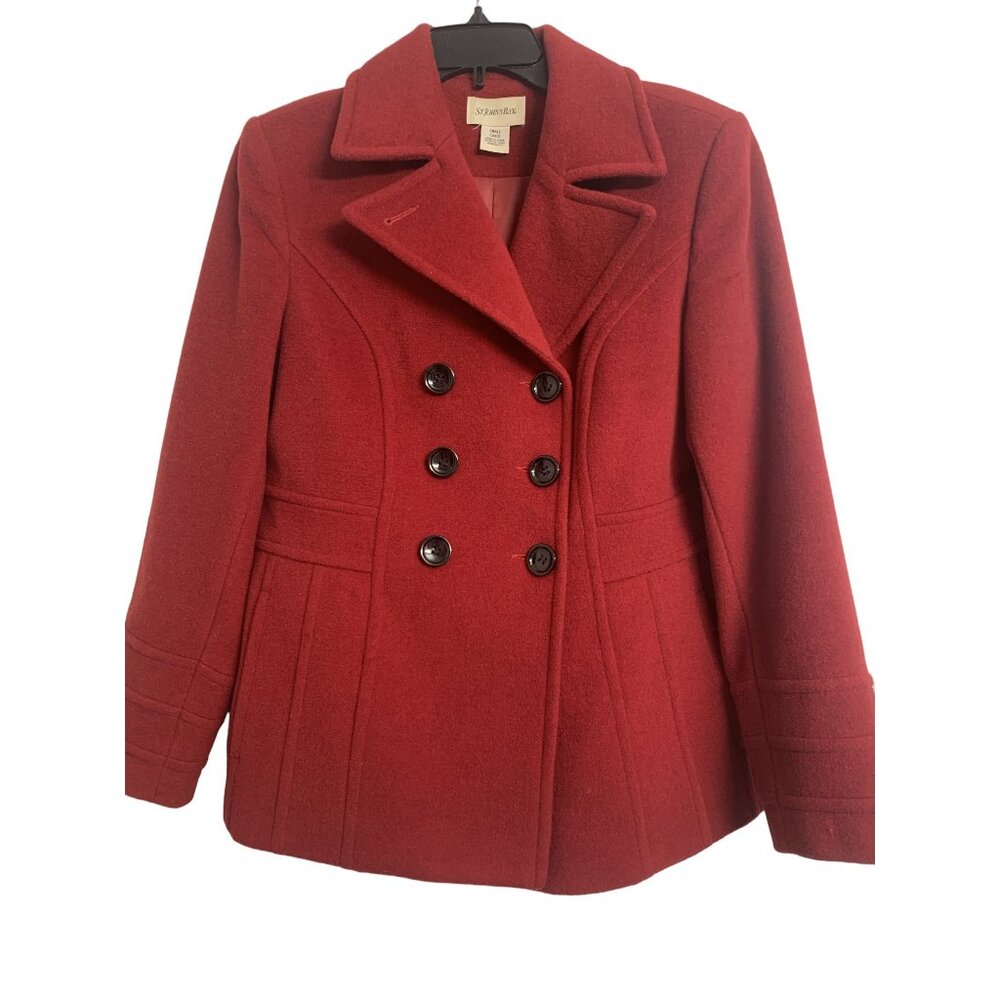 St. John's Bay Lana Wool Cashmere Double‎ Breasted Pea Coat Size S